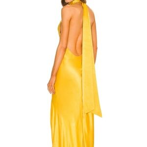 REVOLVE Yellow Halter Backless Penelope Gown
